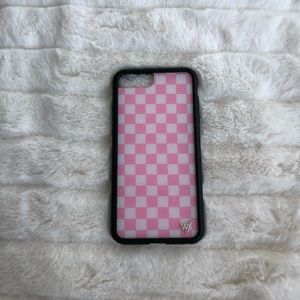 Wildflower Pink Checkers iPhone 6+/7+/8+ plus case